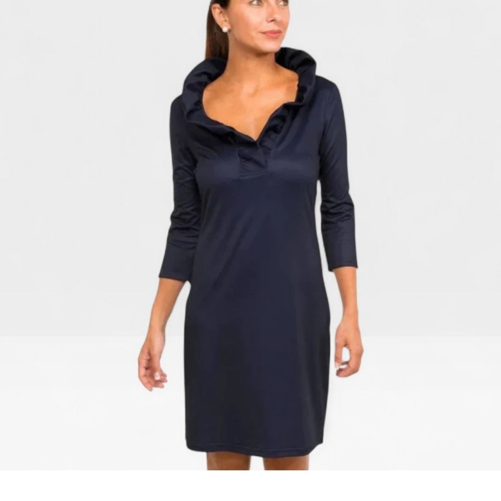 Gretchen Scott Designs Navy and Mint Colorblock Dress